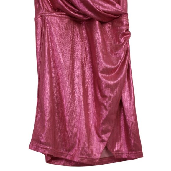Revolve Superdown Pink Metallic Mini Missie Wrap Front Dress SZ Small - Picture 9 of 12